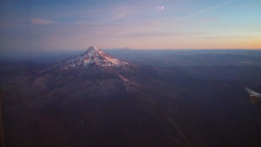 The view from my window on our final approach into Portland, OR in early September 2016.