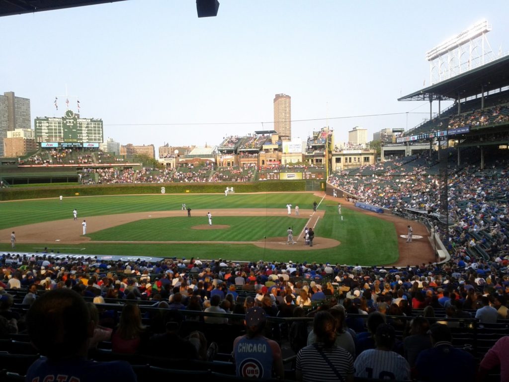 The Chicago Cubs vs. the Pittsburgh Pirates at Wrigley Field on September 16, 2012.